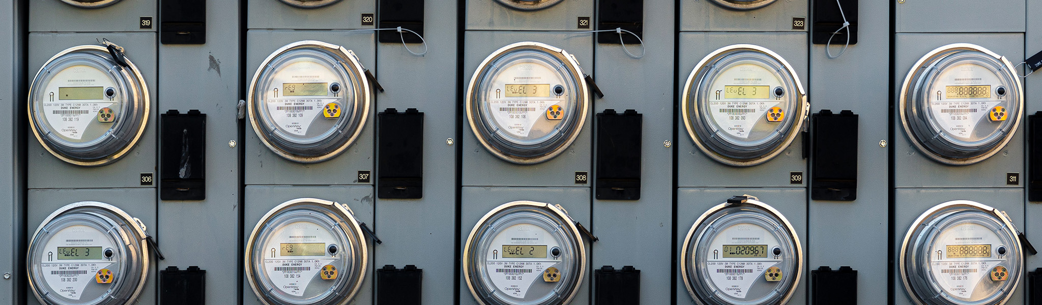 Bank of service meters