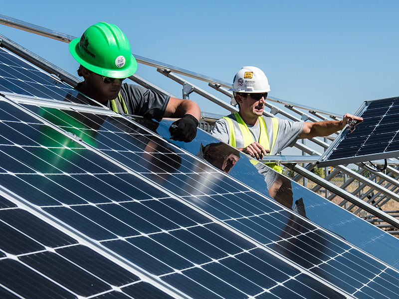 Solar Panels being installed